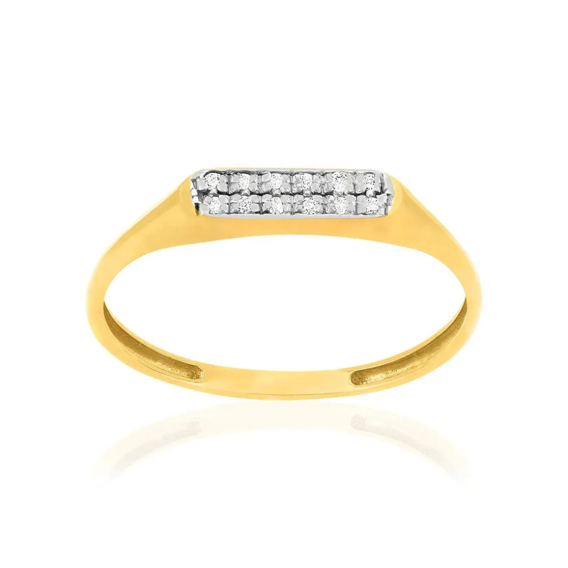 Bague or 375 2 tons diamants