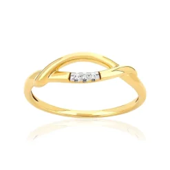 Bague or 375 2 tons diamants