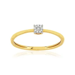 Bague or 375 2 tons diamants