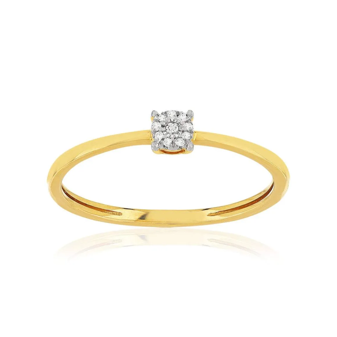 Bague or 375 2 tons diamants