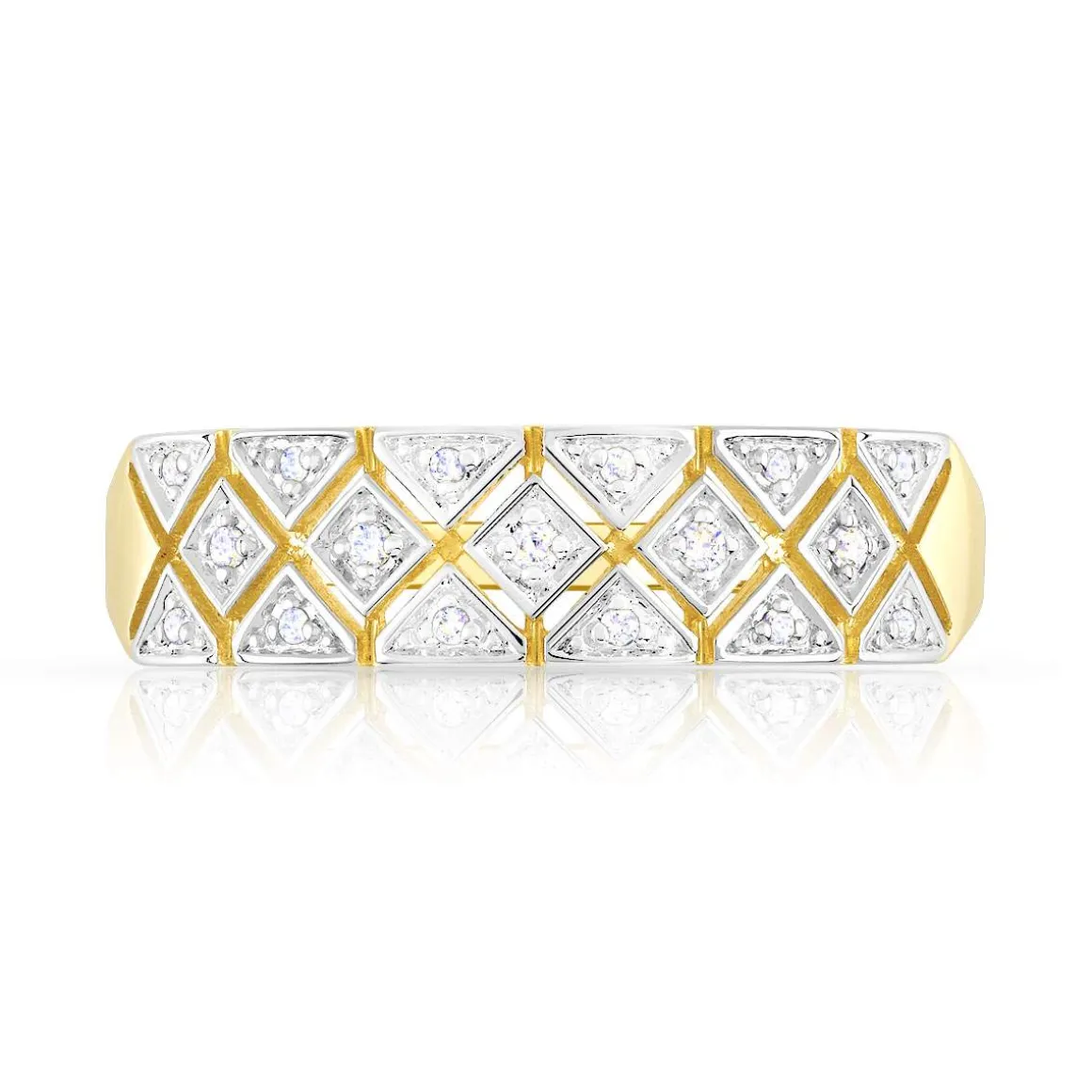 Bague or 750 2 tons diamants