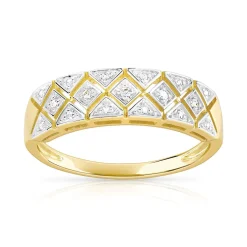 Bague or 750 2 tons diamants