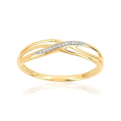 Bague or 375 2 tons diamants