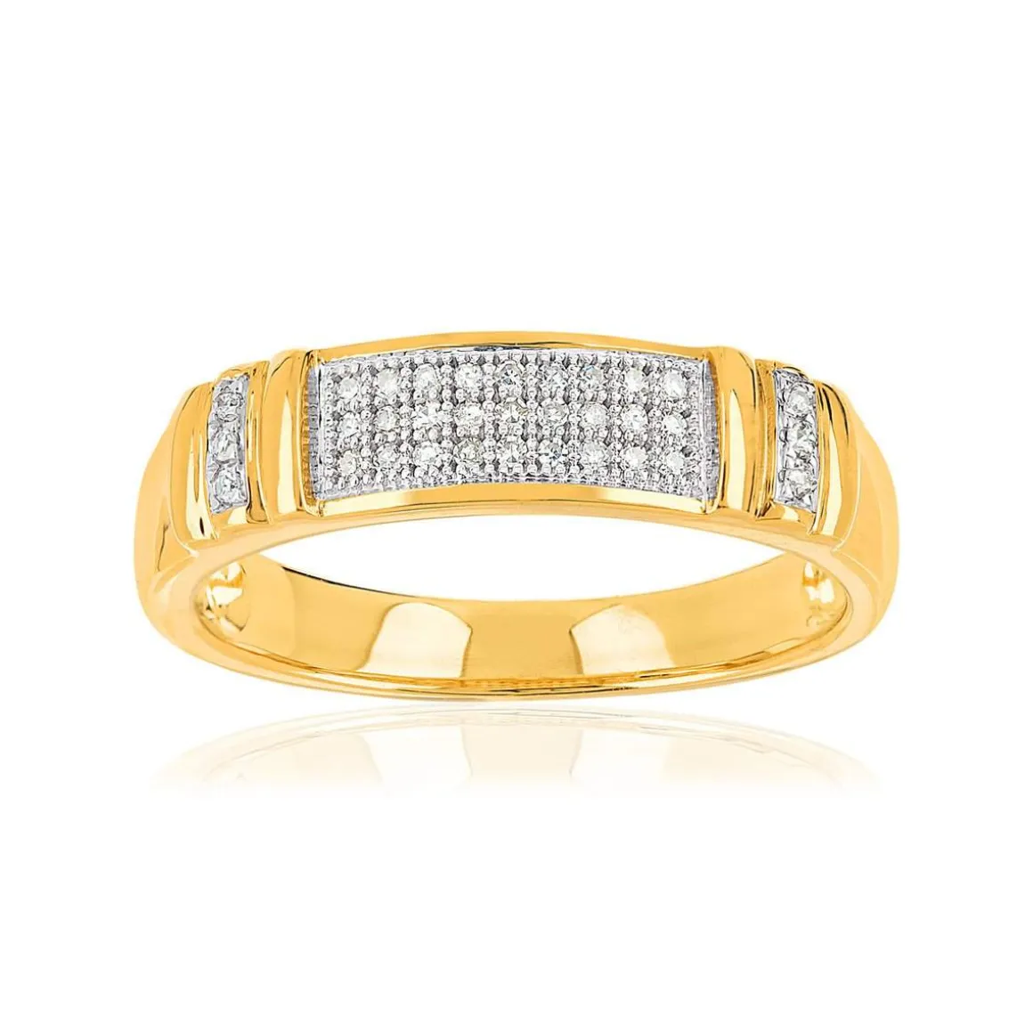 Bague or 375 2 tons diamants