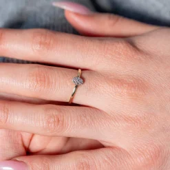 Bague or 375 2 tons diamants