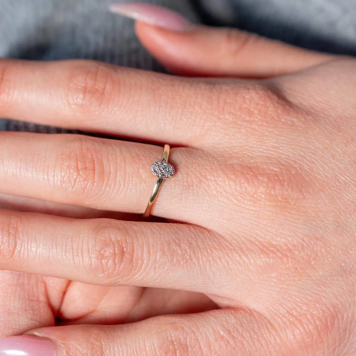 Bague or 375 2 tons diamants