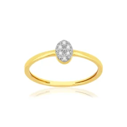 Bague or 375 2 tons diamants