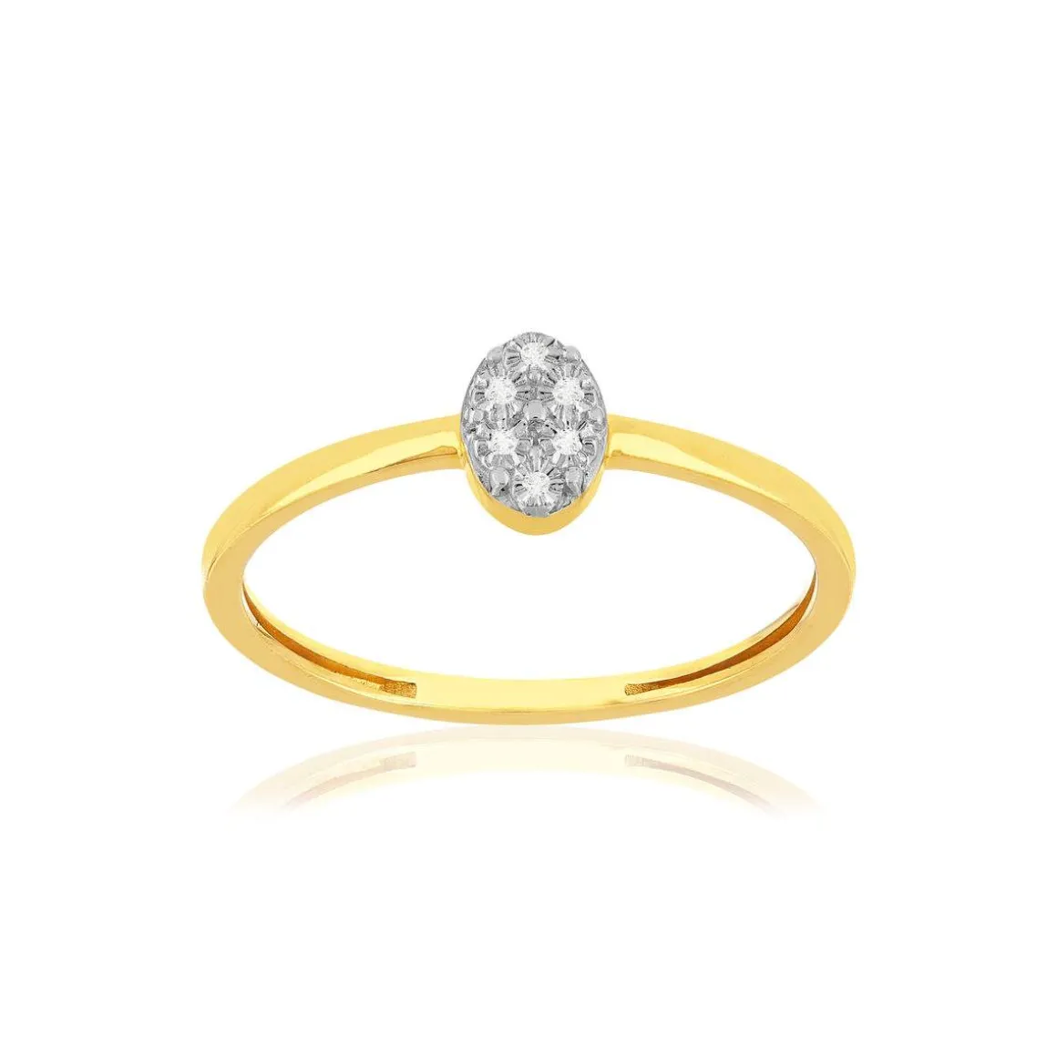 Bague or 375 2 tons diamants