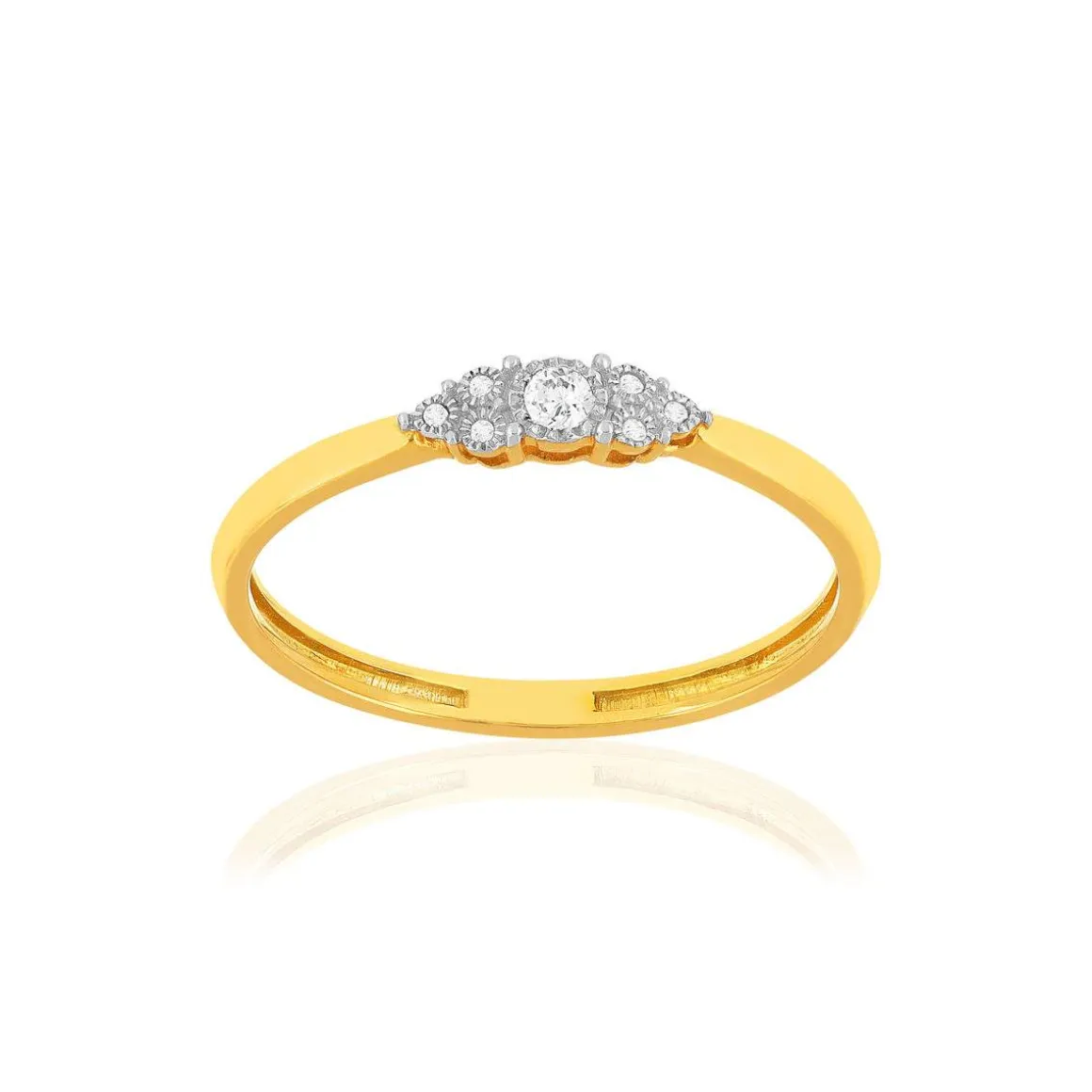 Bague or 375 2 tons diamants