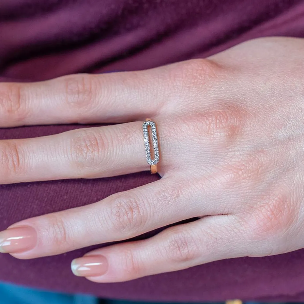 Bague or 375 2 tons diamants