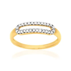 Bague or 375 2 tons diamants