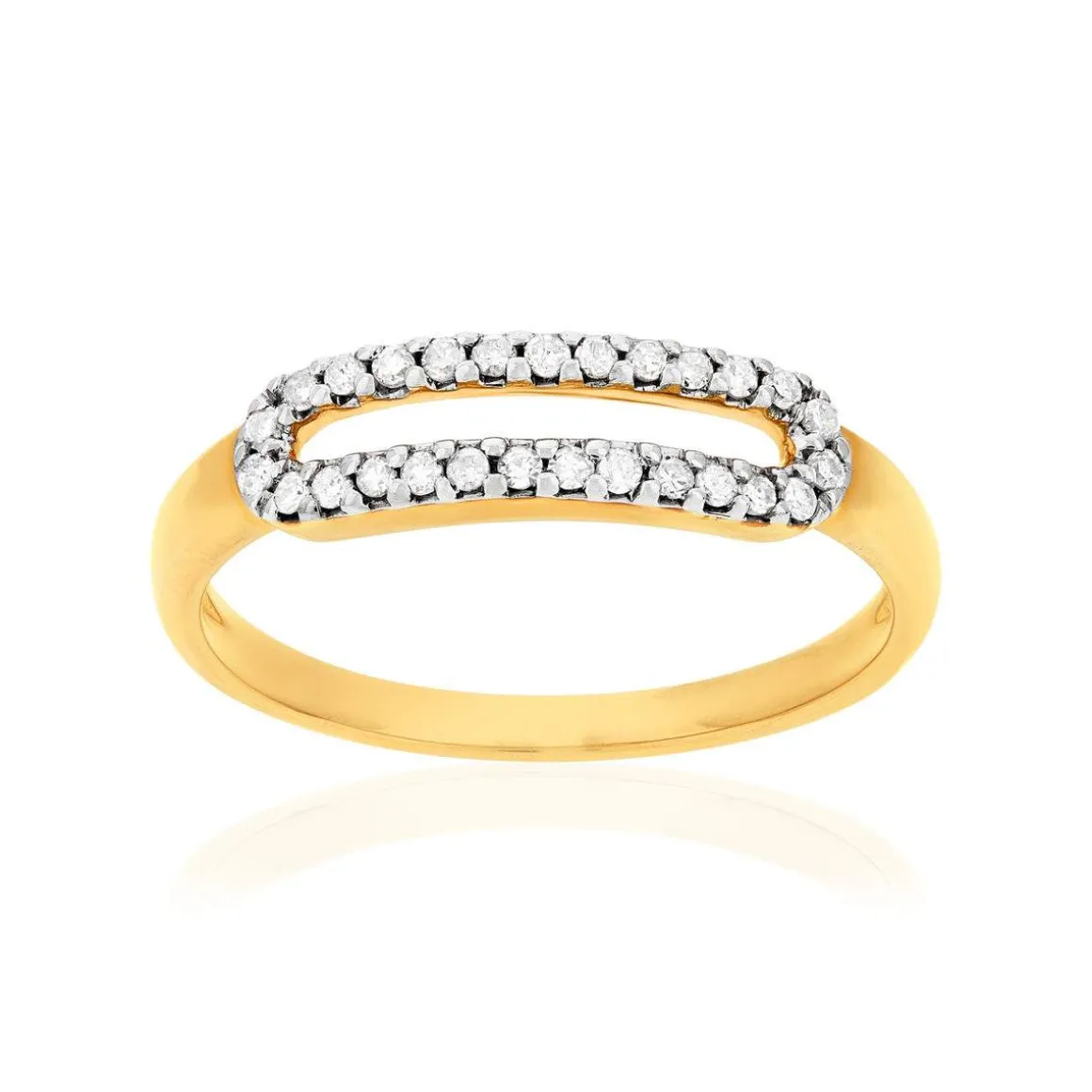 Bague or 375 2 tons diamants