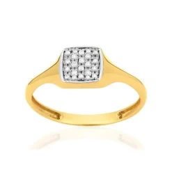Bague or 375 2 tons diamants