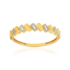 Bague or 375 2 tons diamants