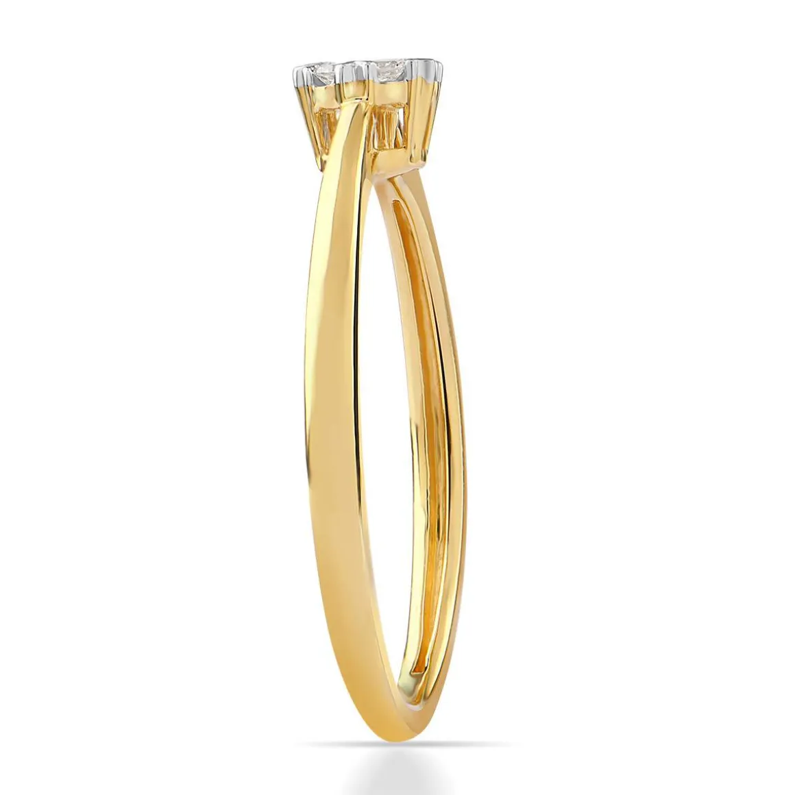Bague or 750 2 tons diamants
