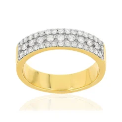 Bague or 750 2 tons diamants