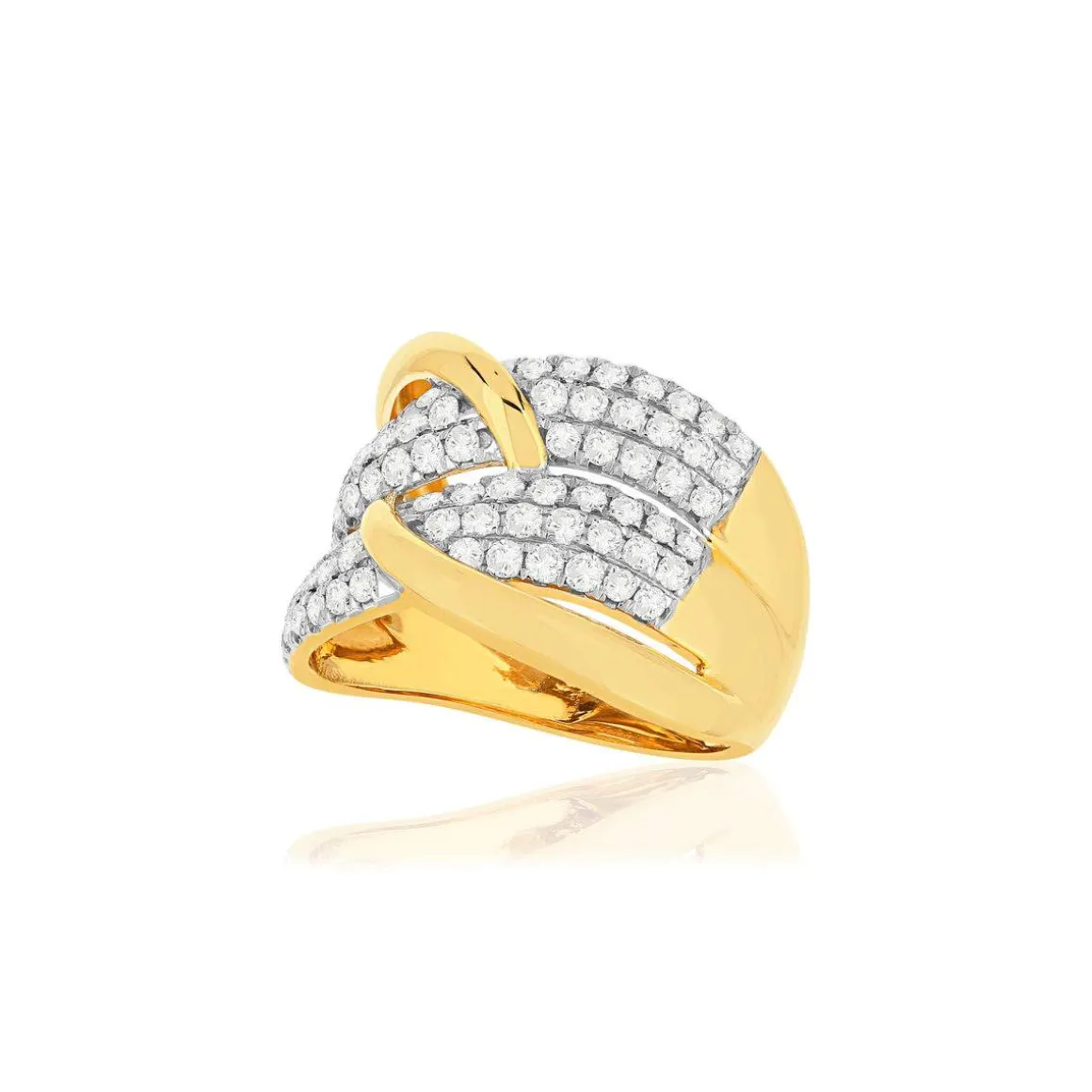Bague or 750 2 tons diamants