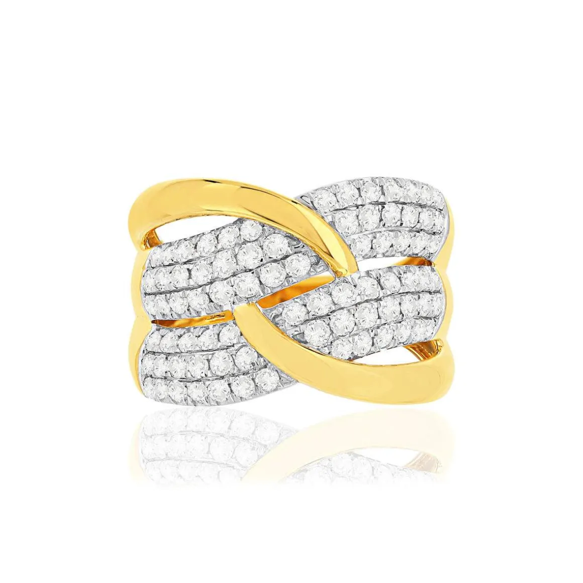 Bague or 750 2 tons diamants