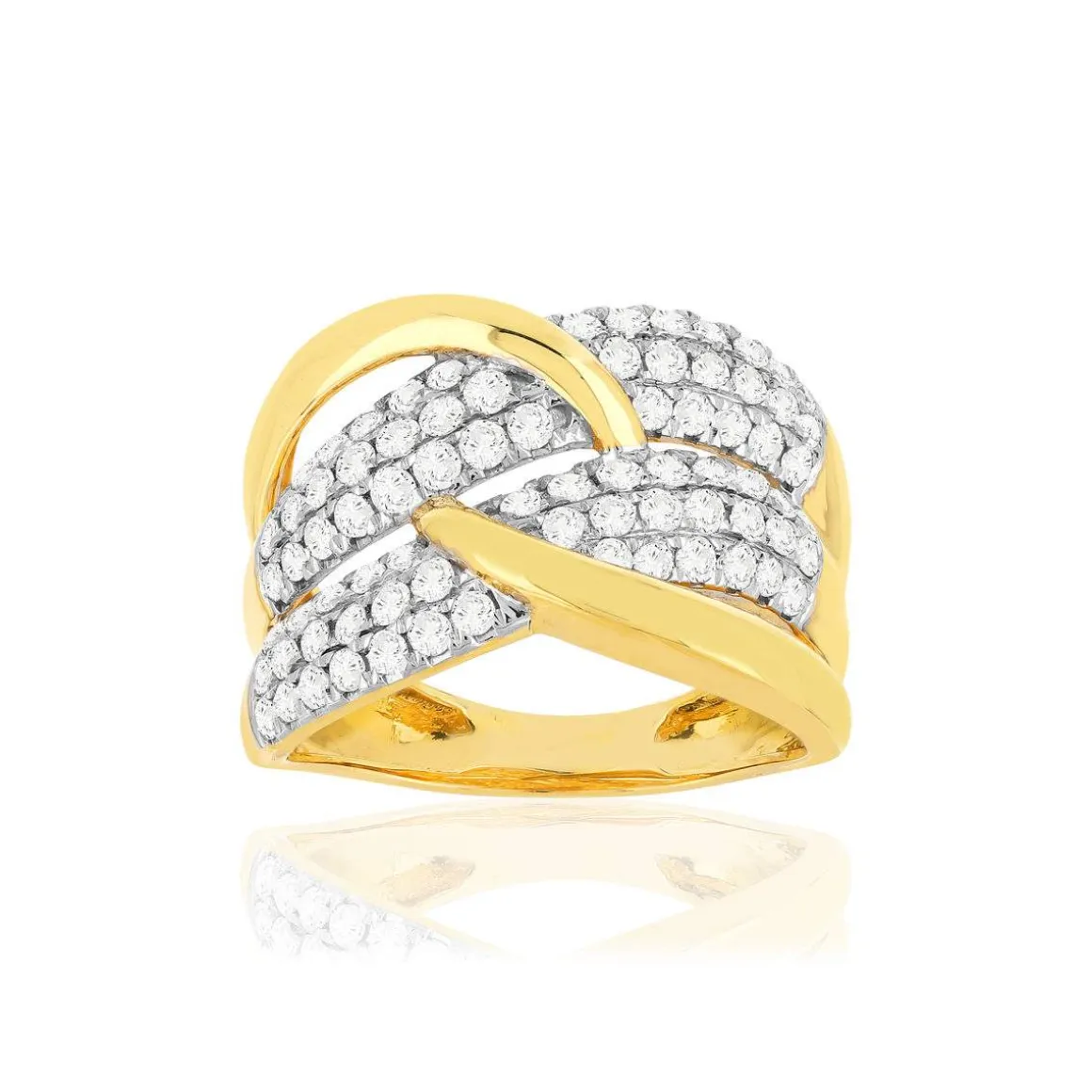 Bague or 750 2 tons diamants