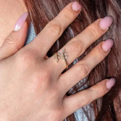 Bague or 750 2 tons diamants