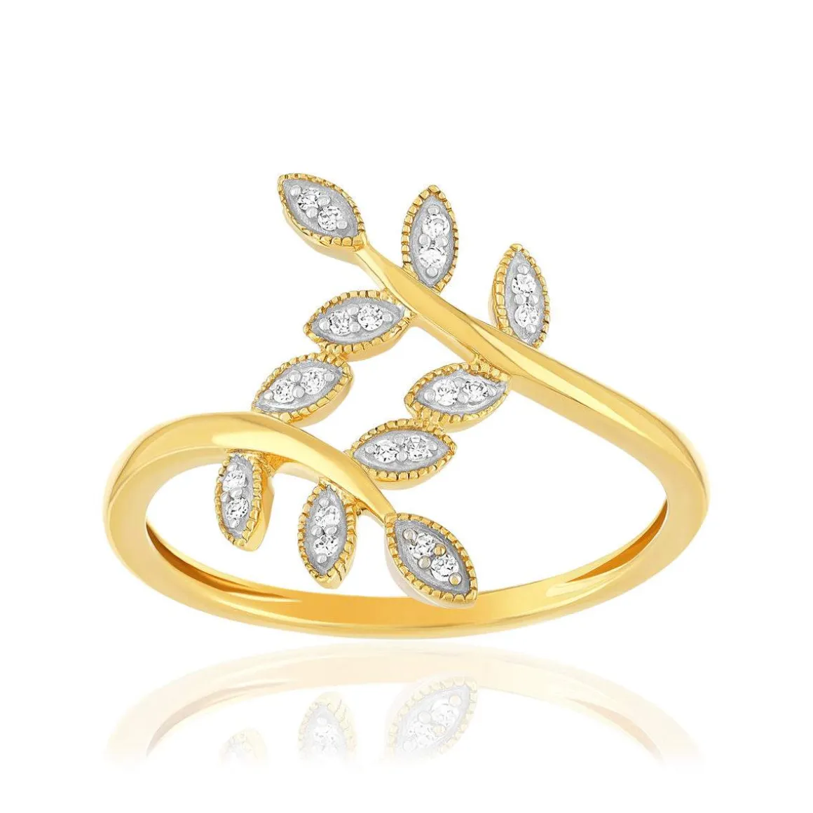 Bague or 750 2 tons diamants