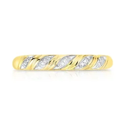 Bague or 375 2 tons diamants