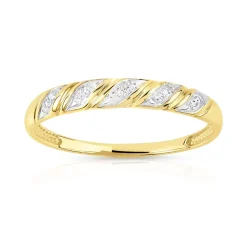 Bague or 375 2 tons diamants
