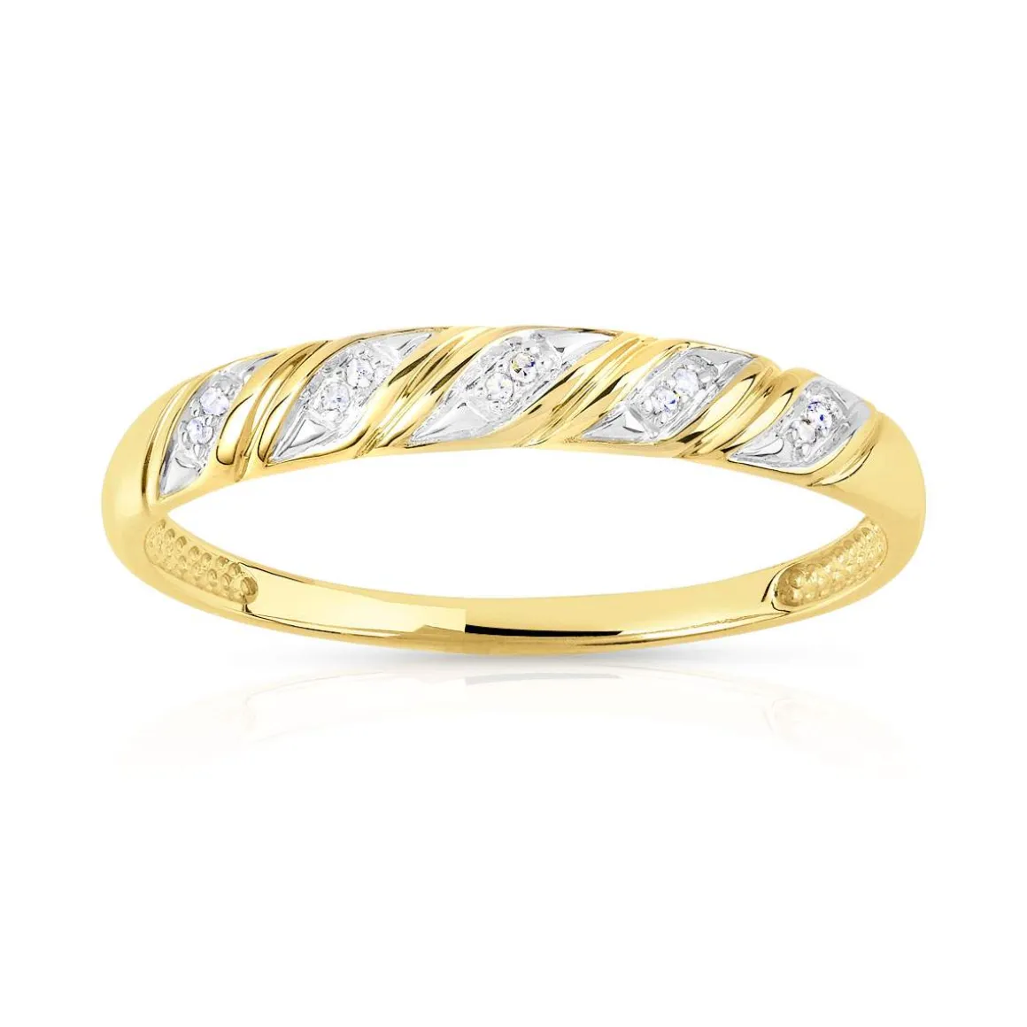 Bague or 375 2 tons diamants