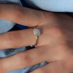 Bague or 750 2 tons diamants