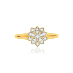 Bague or 375 2 tons diamants