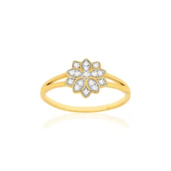 Bague or 375 2 tons diamants