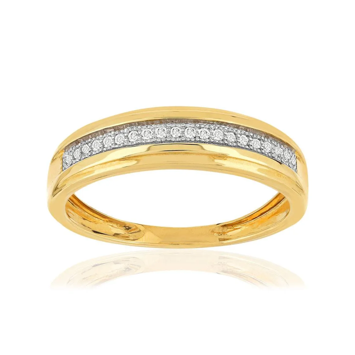 Bague or 375 2 tons diamants