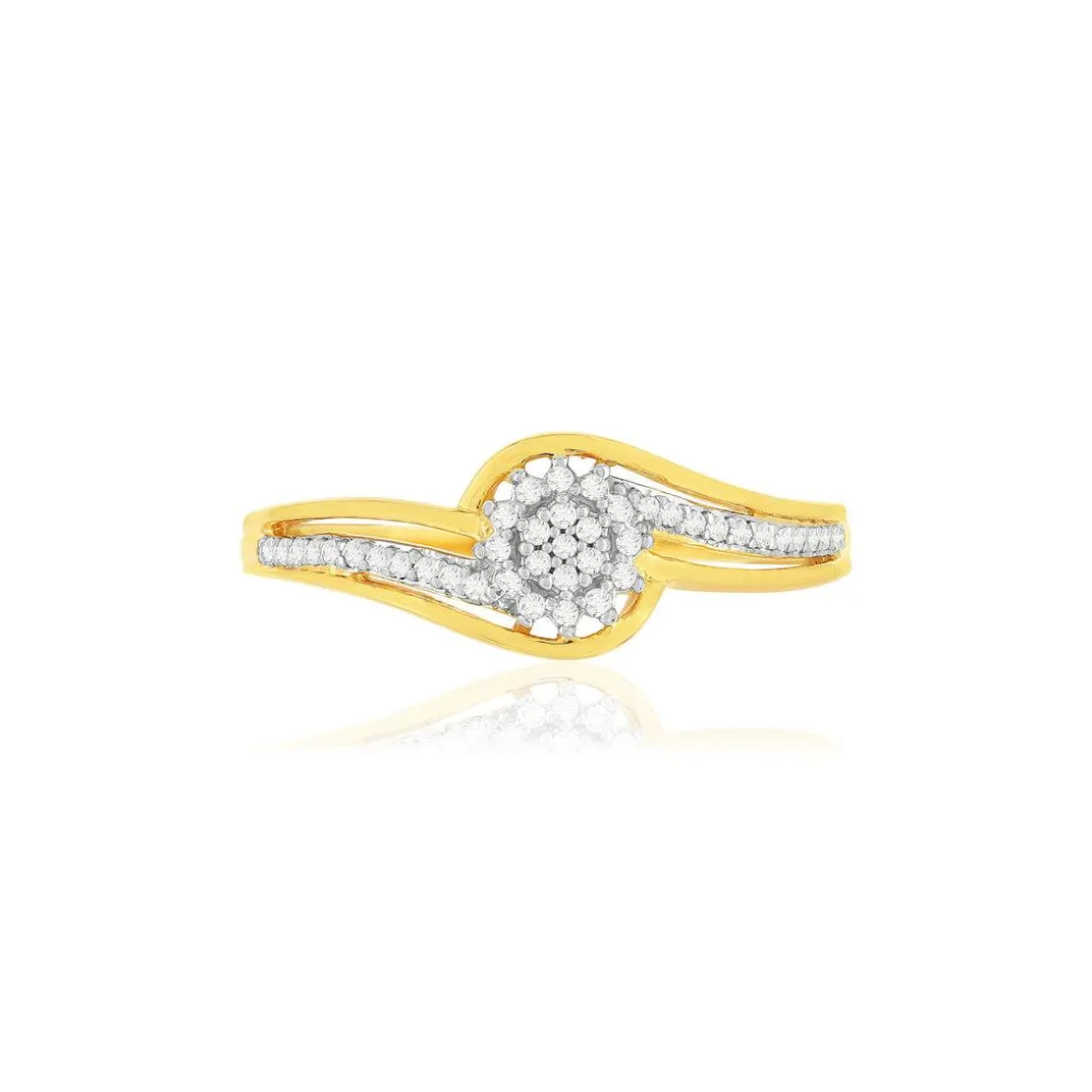 Bague or 375 2 tons diamants