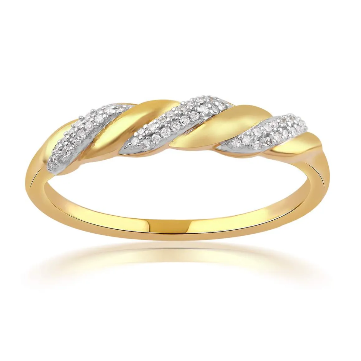 Bague or 750 2 tons diamants