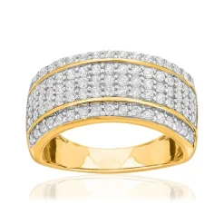 Bague or 750 2 tons diamants synthétiques 1 carat