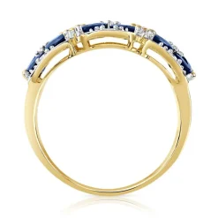 Bague or 750 2 tons papillons saphirs et diamants