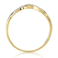 Bague or 375 2 tons tressée diamants