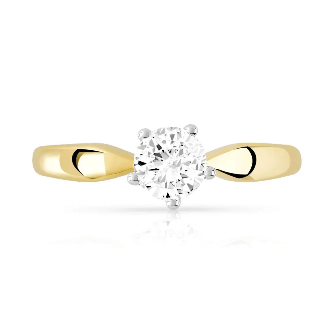 Bague or 375 2 tons zirconia