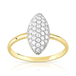 Bague or 375 2 tons zirconias