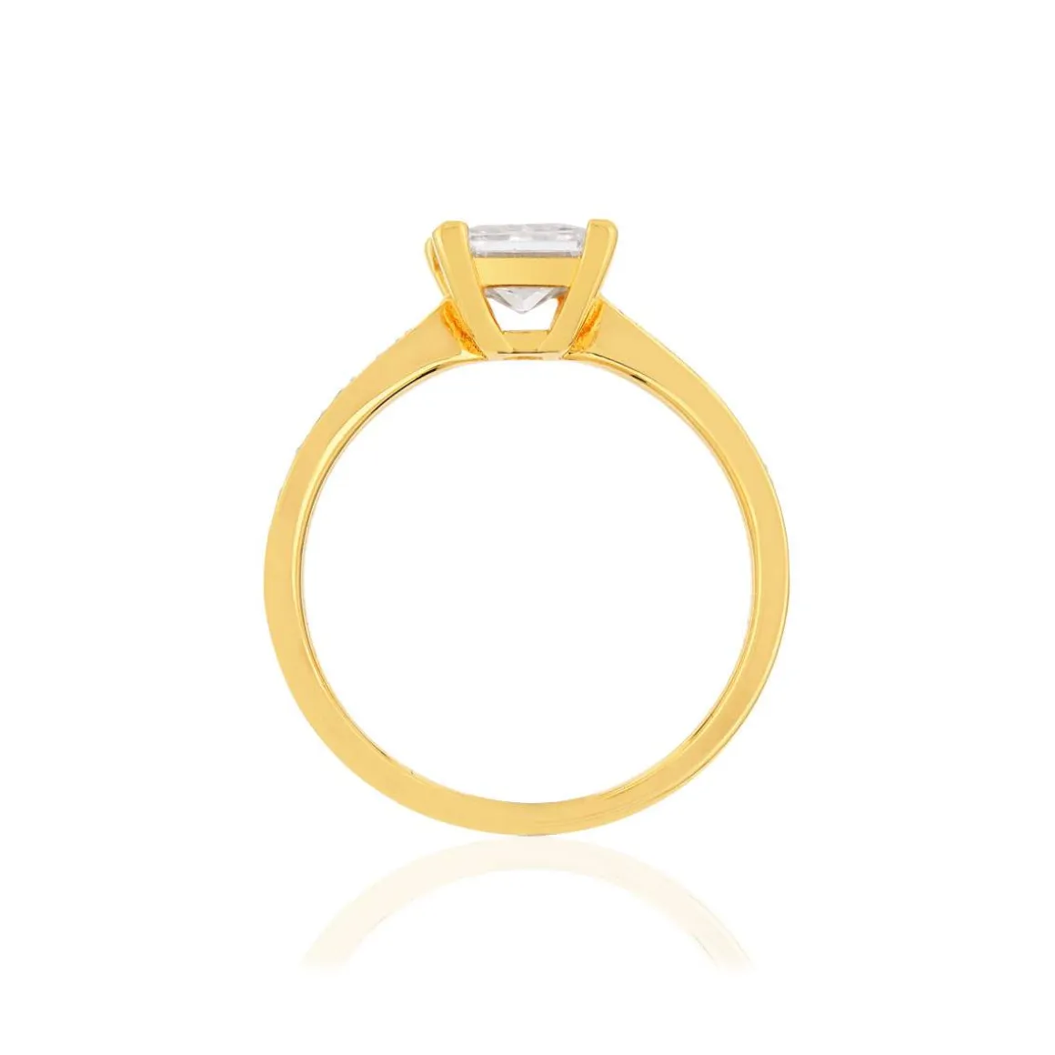 Bague plaque or 2 tons zirconias