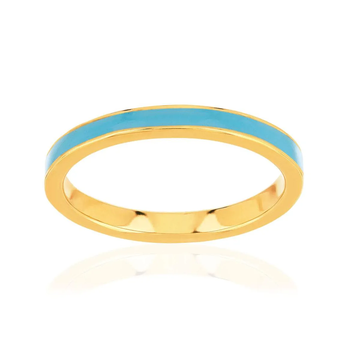 Bague plaqué or jaune et résine bleue