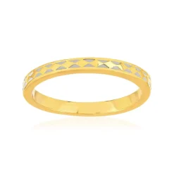 Bague plaqué or jaune et résine blanche, motif losange.