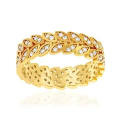 Bague plaqué or jaune et ziconias