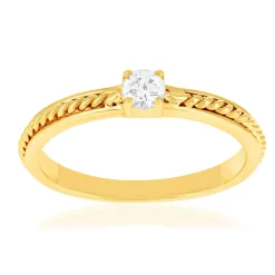 Bague plaqué or jaune et zirconias