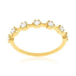 Bague plaqué or jaune et zirconias