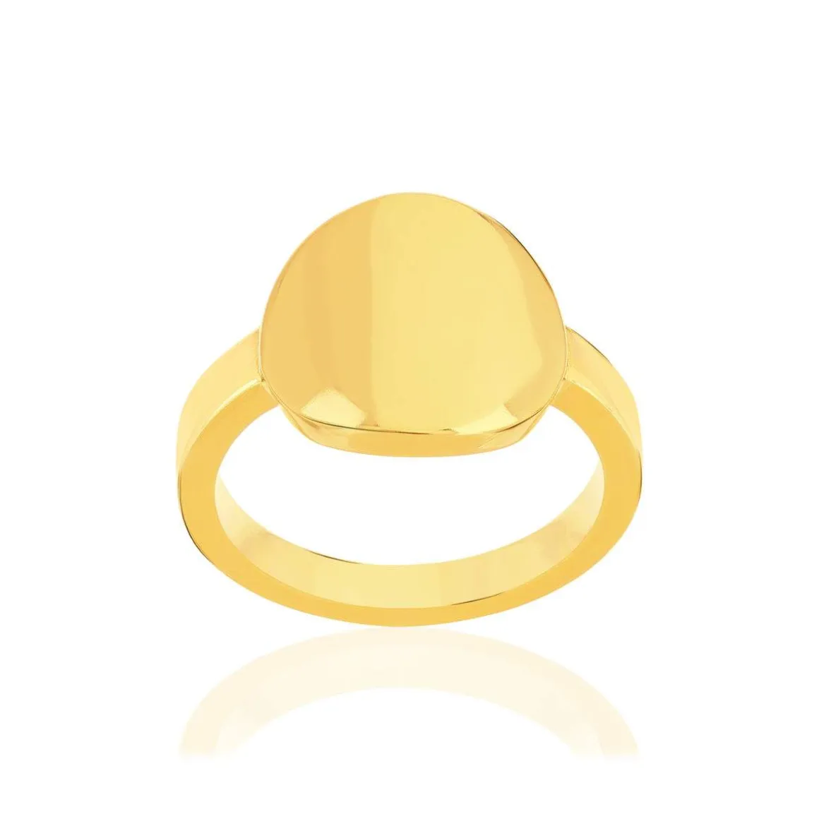 Bague plaqué or jaune médaille