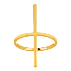 Bague plaqué or jaune, motif barre