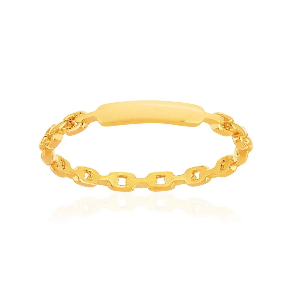 Bague plaqué or jaune motif chaînage