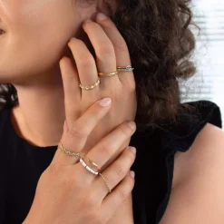 Bague plaqué or jaune motif chaînage