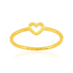 Bague plaqué or jaune motif coeur